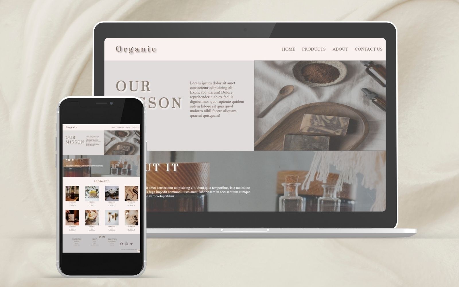 Organic — organic skincare product brand website