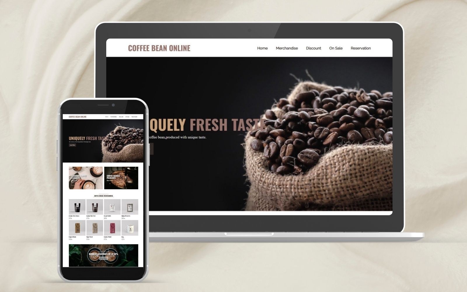 Coffee Bean Online — coffee e-commerce website